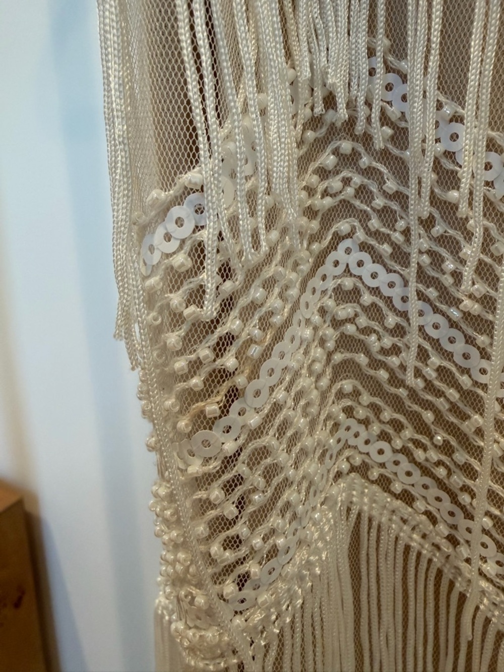 Shimmy All Night White Sequin Fringe Sleeveless Midi Dress - Picture 7 of 12